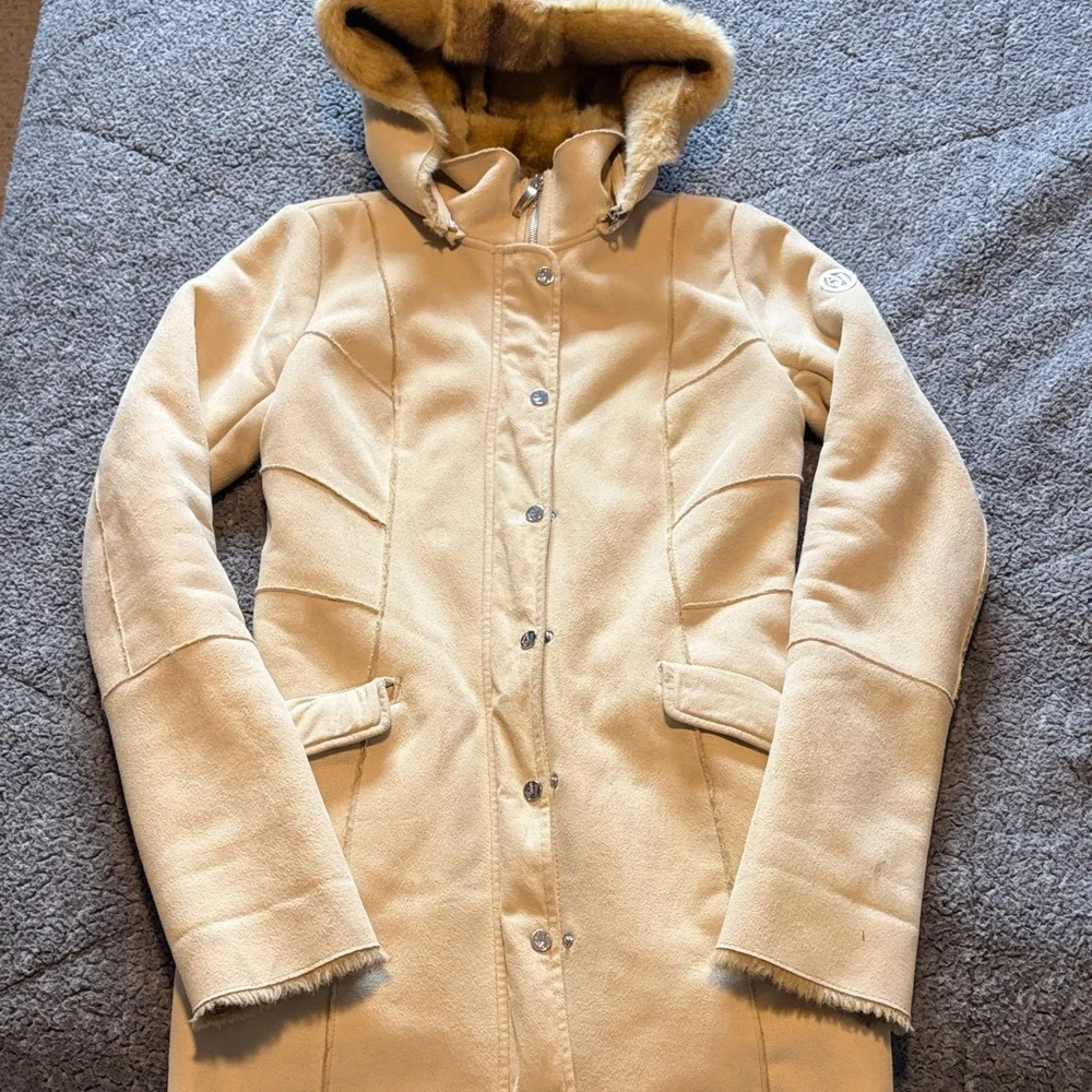 Armani Jeans Beige Hooded Ski Jacket - Picture 1 of 5
